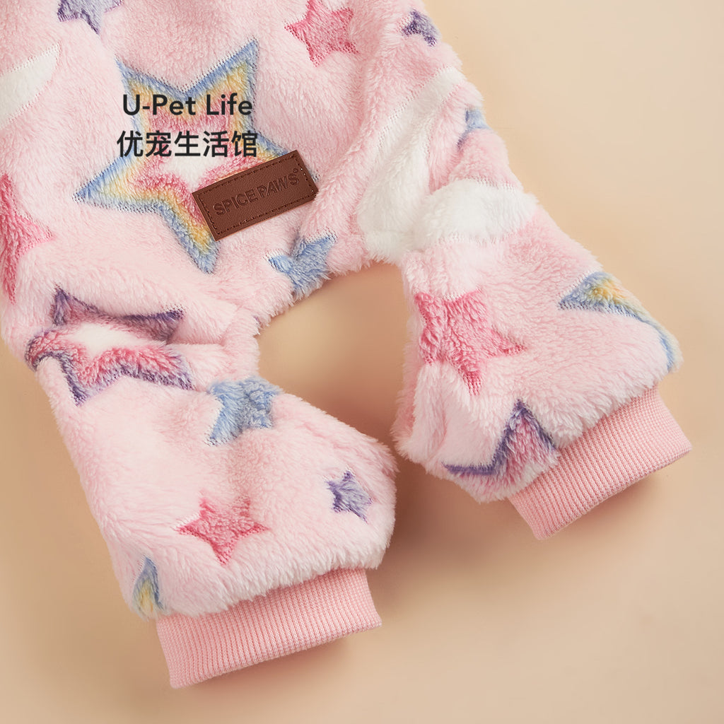 彩虹厚小狗衣服