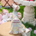 Floral Pet Dress with Ruffles – Cute Handmade Cat & Small Dog Princess Outfit